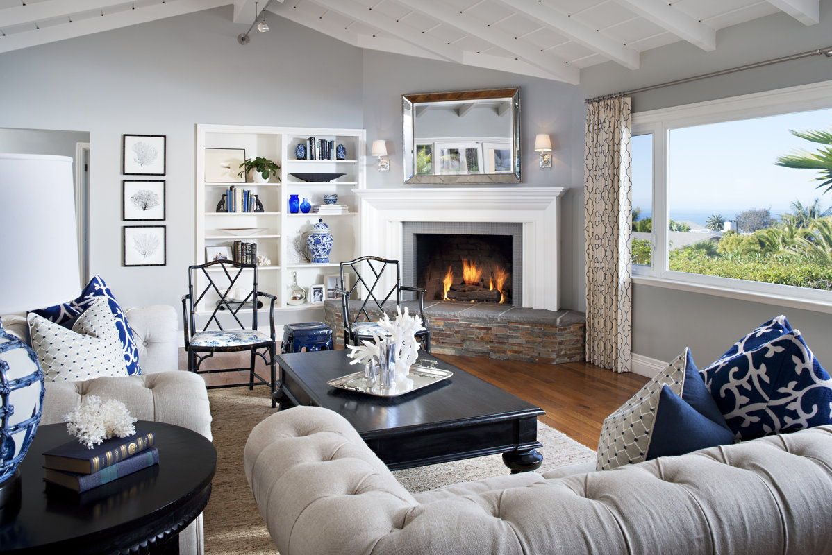 Coastal Living Room Design Photo by Tracy Lynn Studio Wayfair